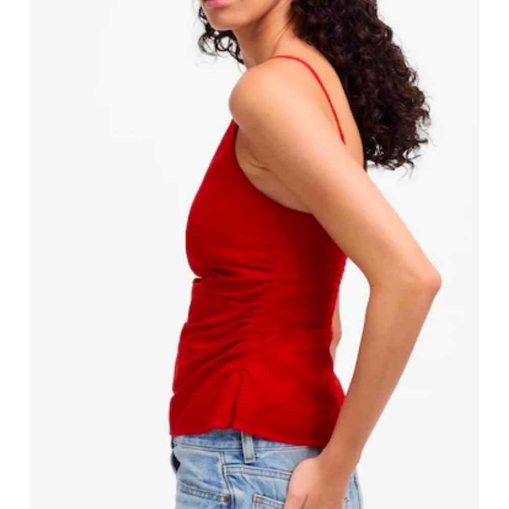 Madewell Ruched Squareneck Tank in Linen-Cotton Size 2 NWT - Picture 7 of 7